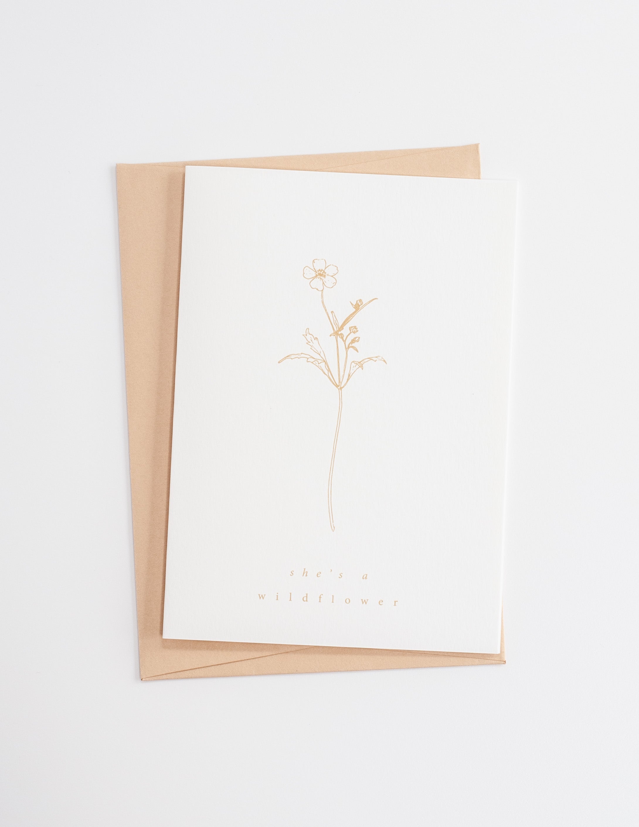 She’s a Wildflower. Illustrated Greetings Card.
