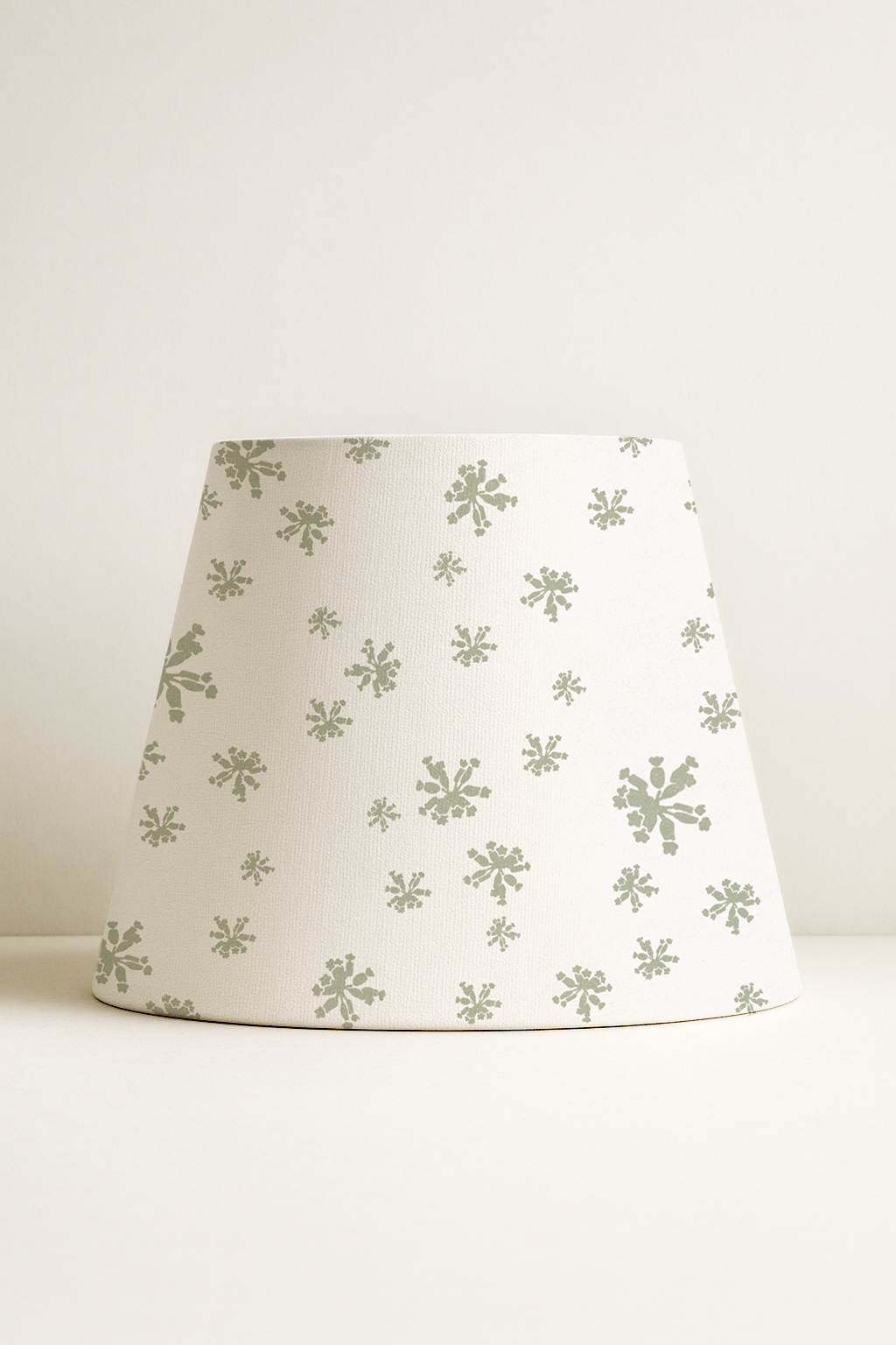 Primula Scatter Green on White Empire Lampshade