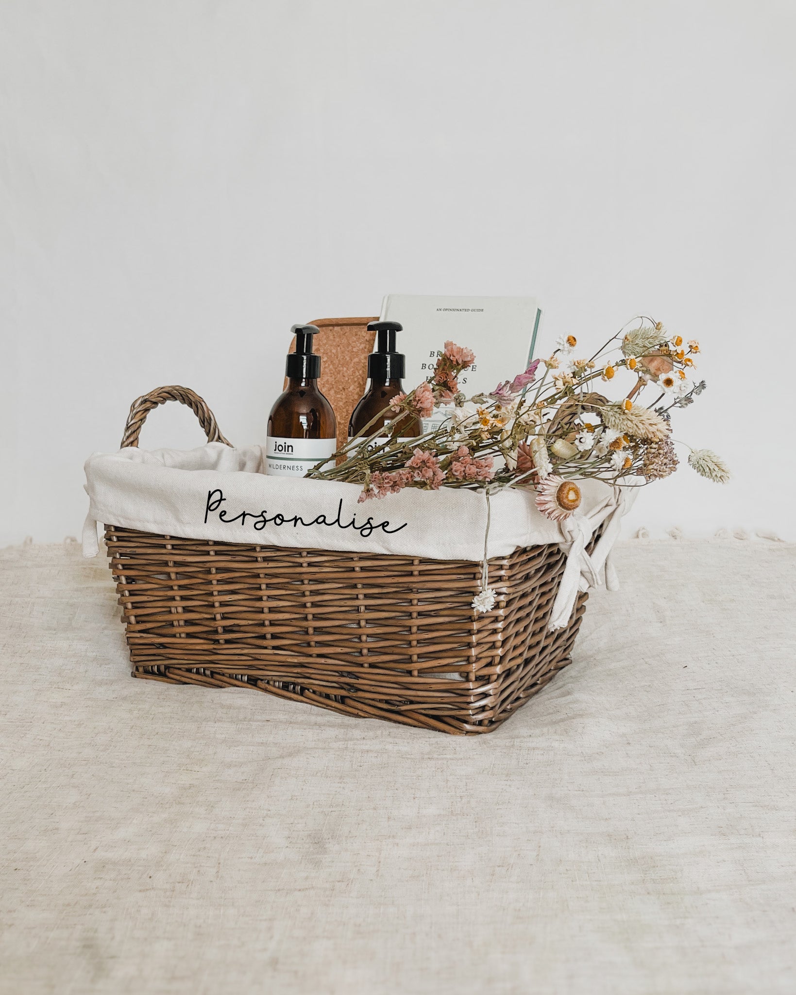 Personalised Handled Wicker Basket | Style Storage Solutions For Gifts and holiday cottages
