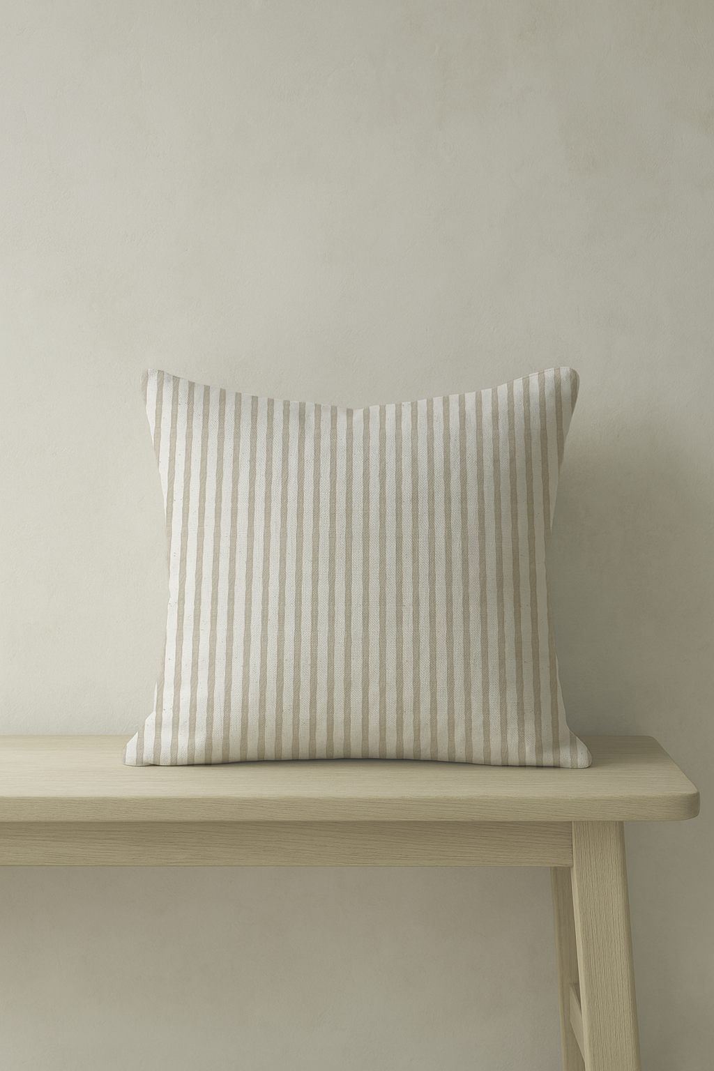 Woodland Wake Cushion – Vintage Green Floral with Blush Stripe