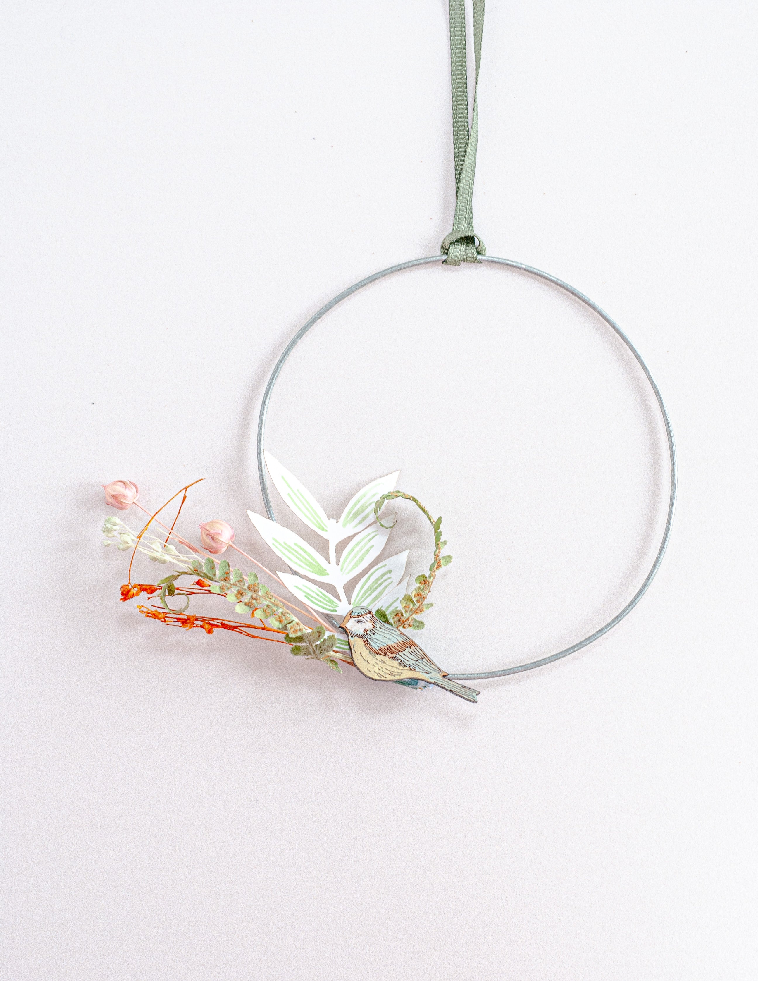 Handmade Blue Tit Foraged Hoop