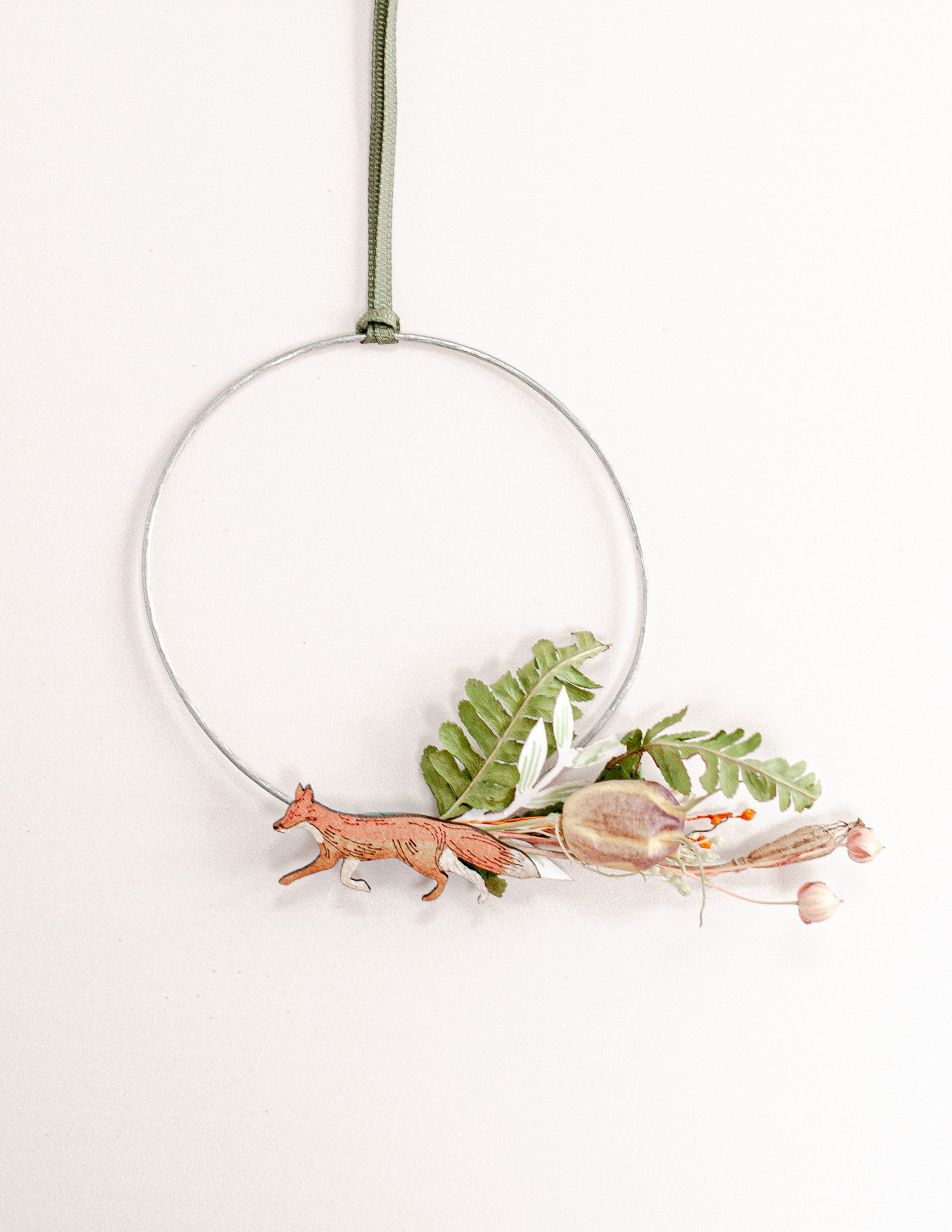 Handmade Fox Foraged Hanging Hoop