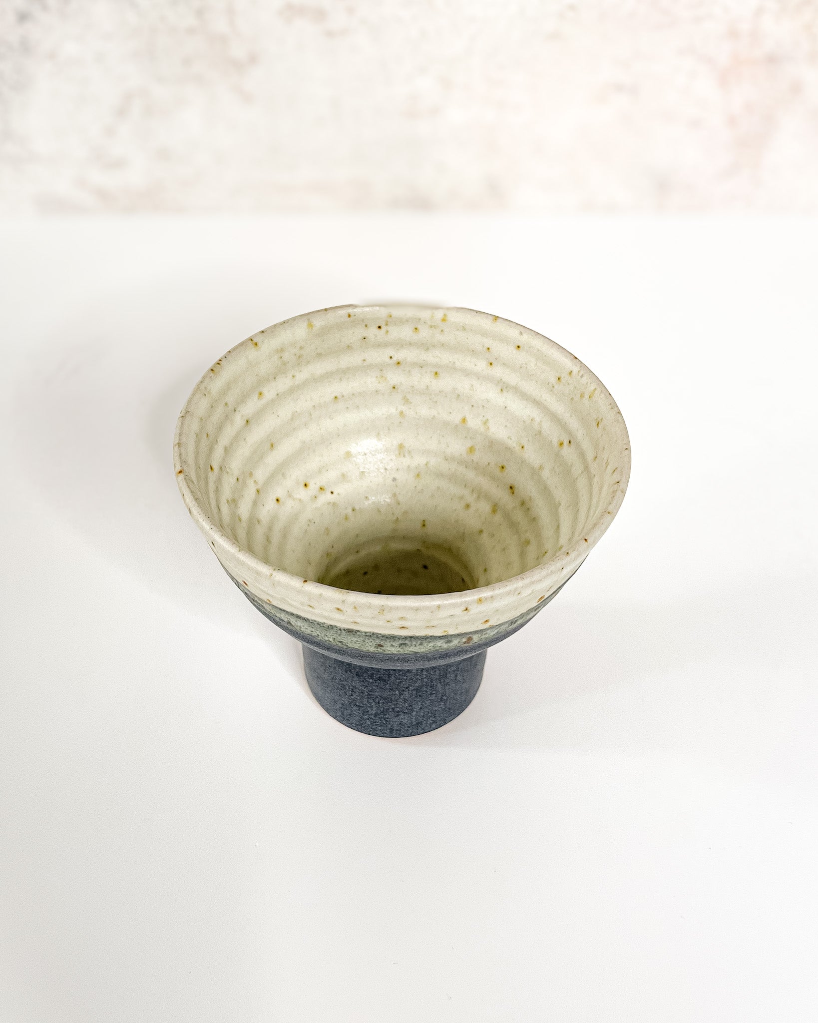 Hand-thrown Ceramic Ikebana Vase | Blue Glaze