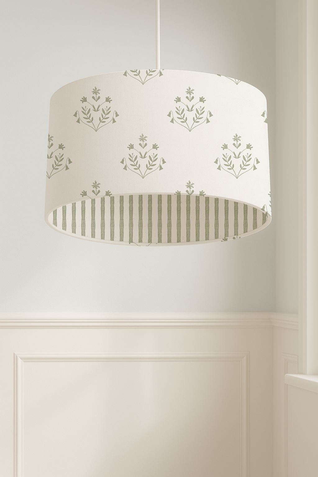 Garden Rising | Snowdrop Stripe Story-Lined Lampshade