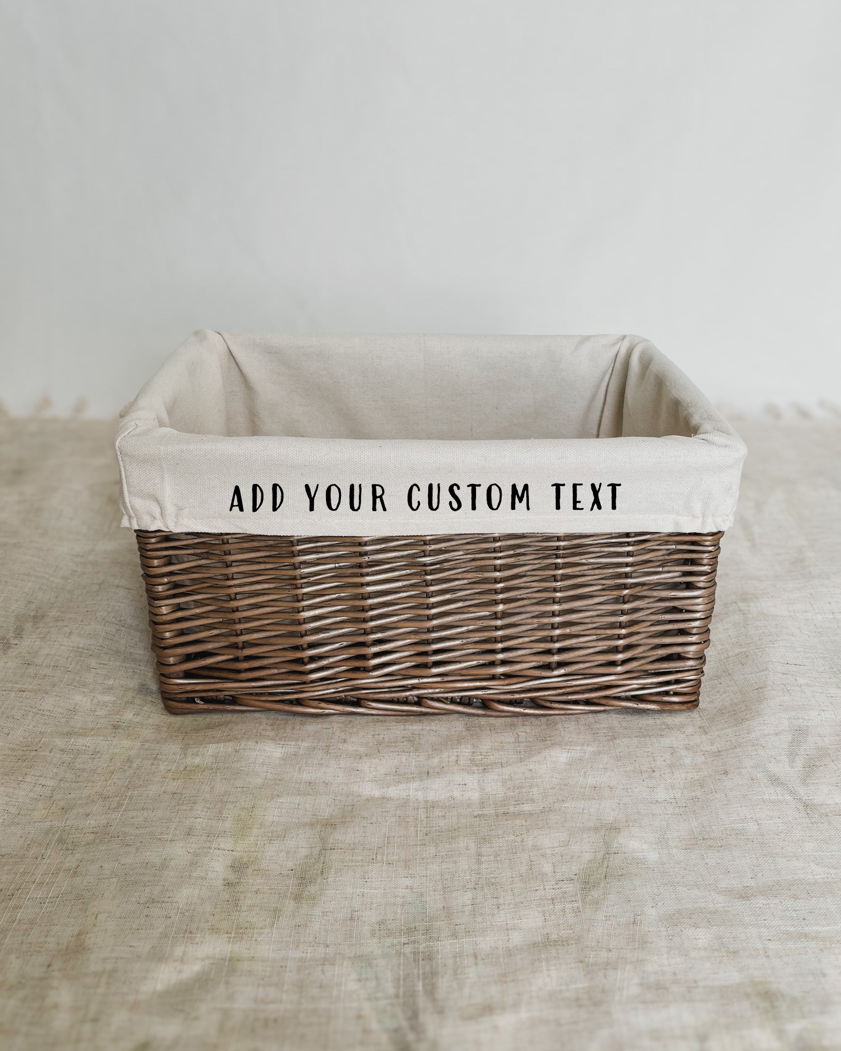 Personalised Medium Rectangular Antique Wash Storage Basket