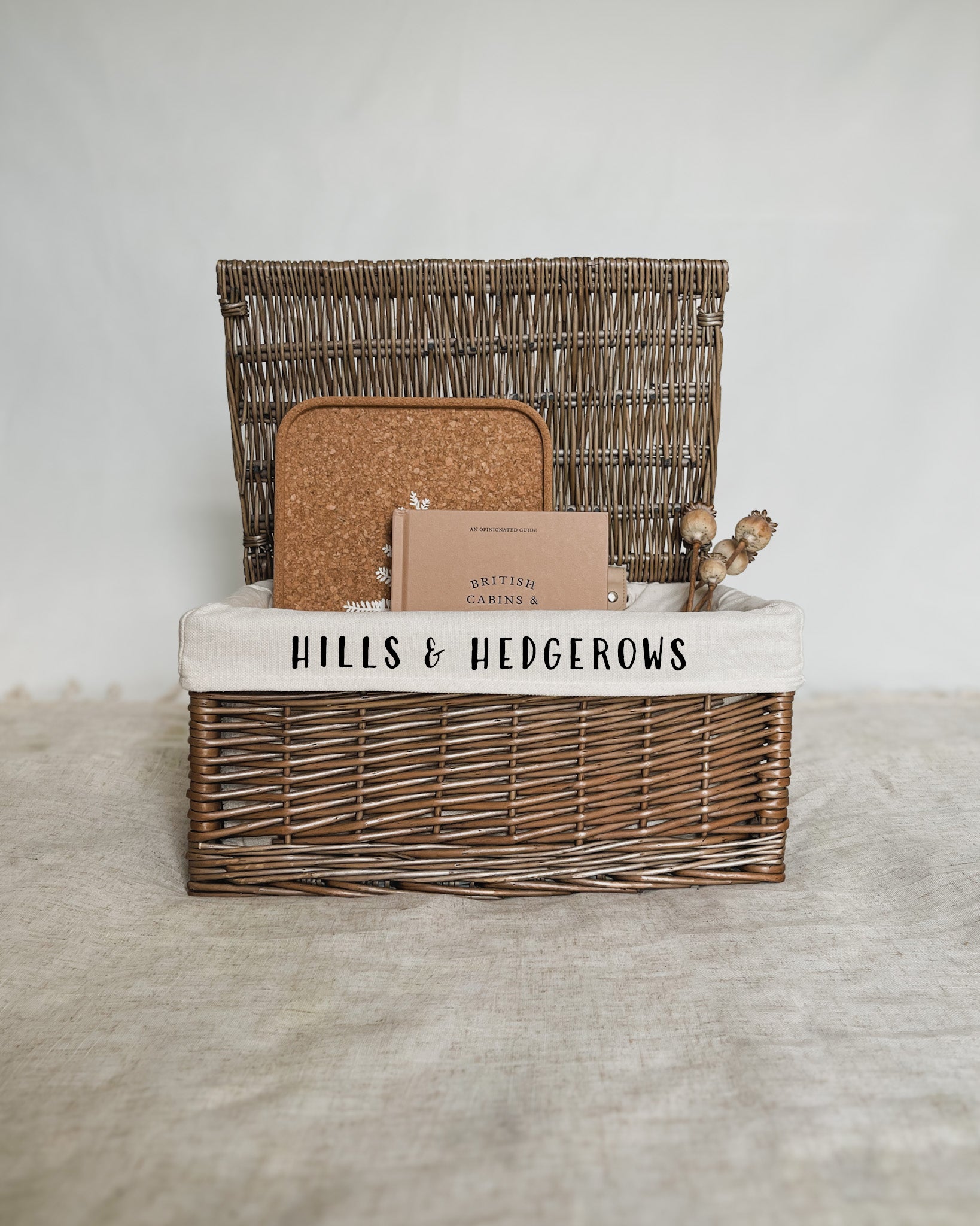 Personalised Medium Rectangular Antique Wash Storage Basket with Lid