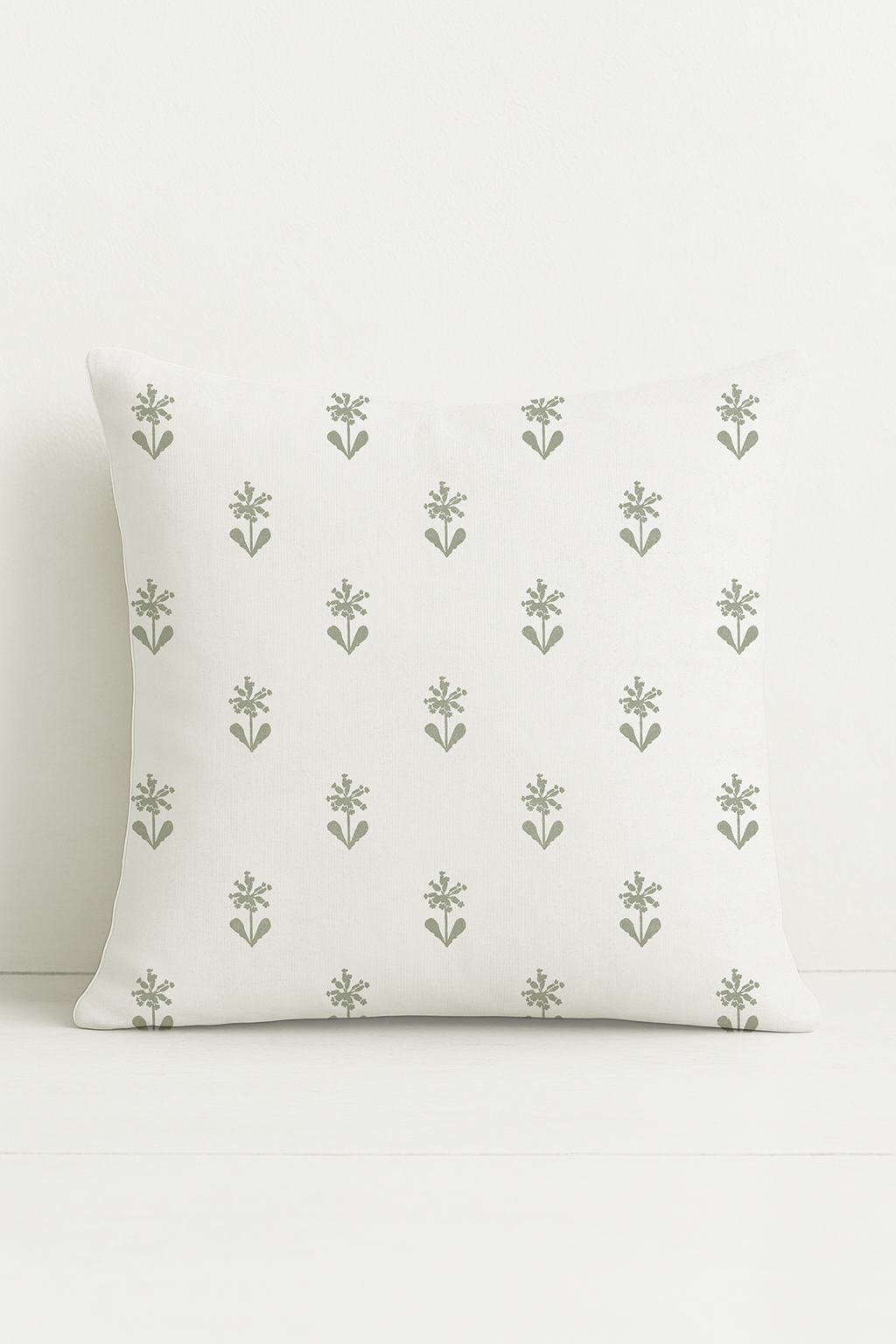 Primula Path – Floral Repeat Cushion in Cotton-Linen