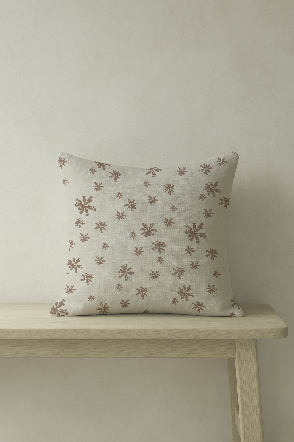 Primula Scatter – Clay | Cream Floral Repeat Cushion in Cotton-Linen