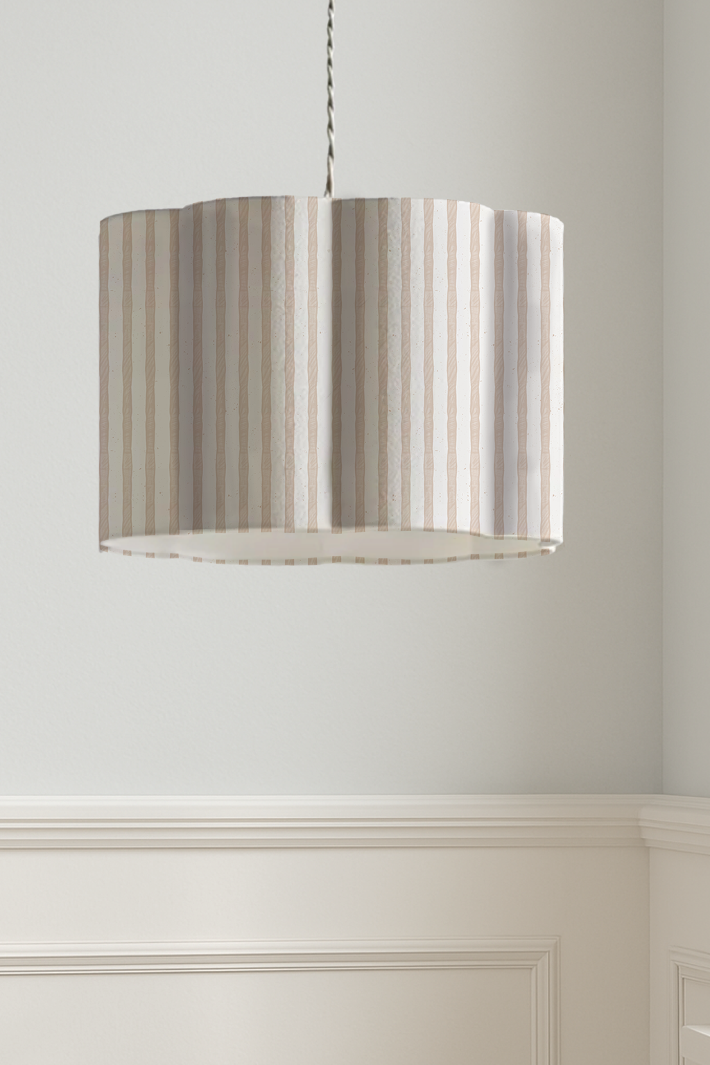 Sampler Stripe Scallop-Edge Drum Lampshade