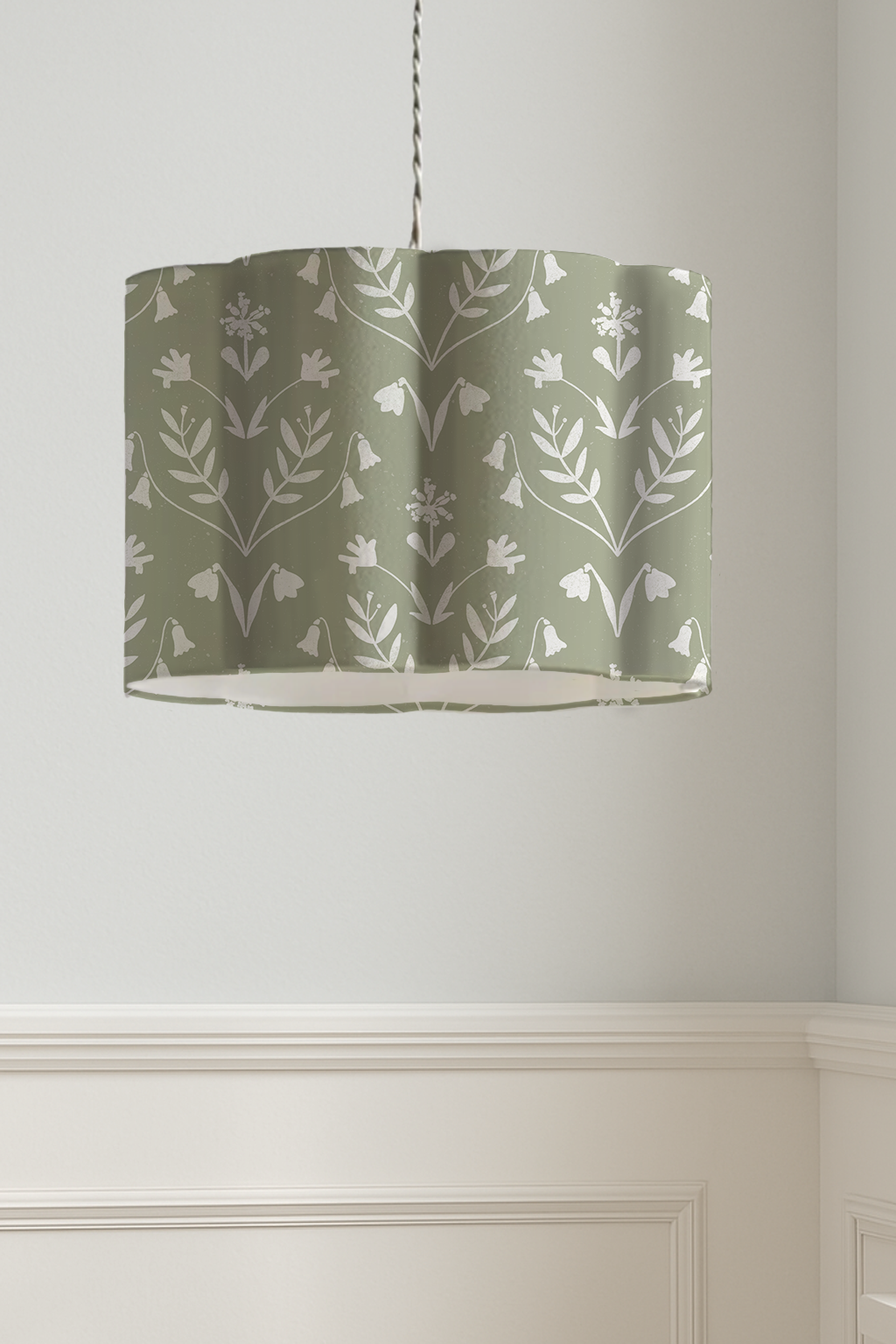 Woodland Wake Scallop-Edge Drum Lampshade